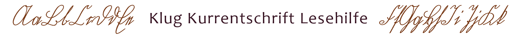 Klug Kurrentschrift Lesehilfe